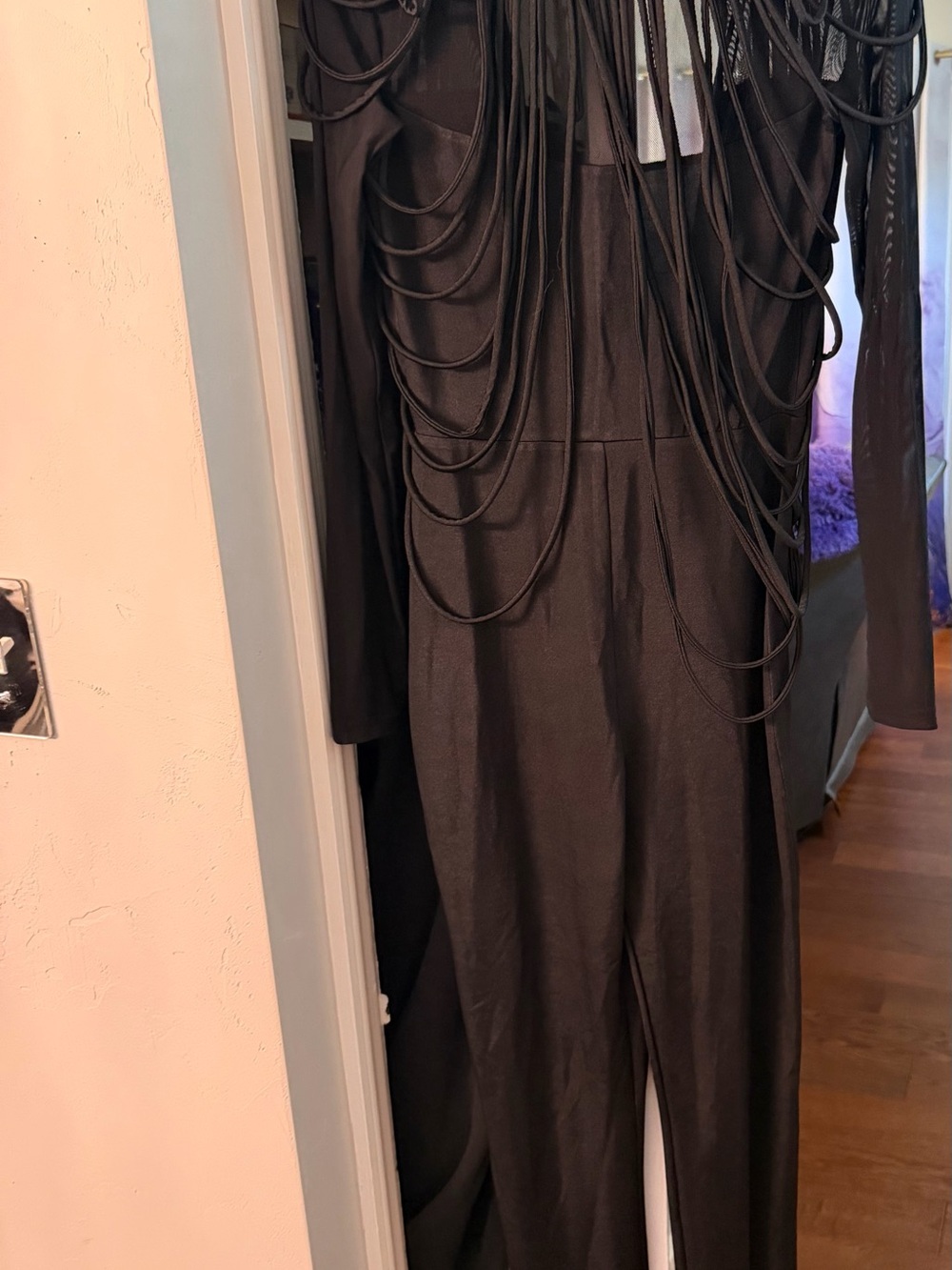 Fashion Nova Black Jumpsuit with Draped Cord Detailing